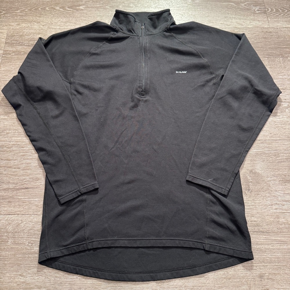 Patagonia Jacket Mens Large Black Polyester 1/4 Zip Capilene Gorpcore Hiking Top